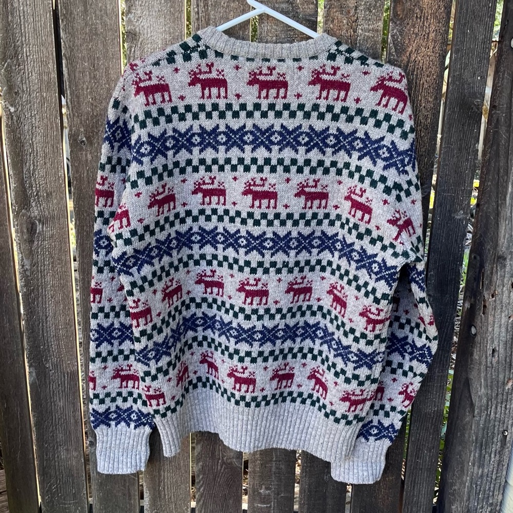 Chaps Ralph Lauren Men’s Vintage Shetland Wool Faire Isle Sweater Sz XL - Picture 6 of 13